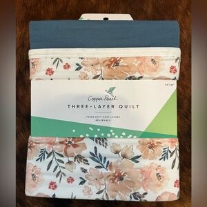 Three-Layer Quilt - Floral and Blue